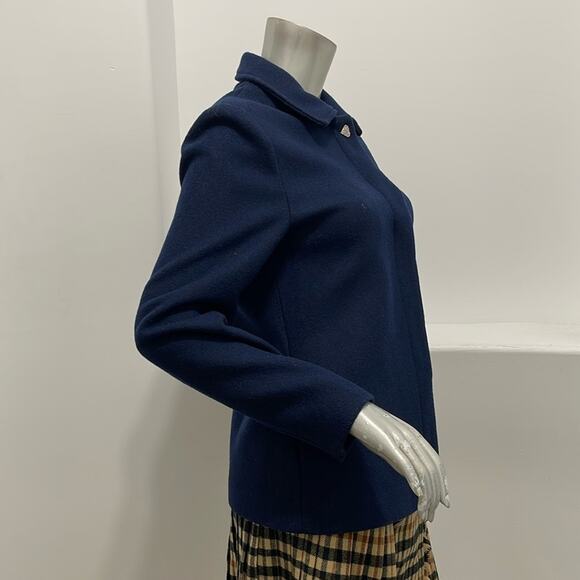 Blugirl Folies Women Wool Blend Pea Coat Blue Size 10 - Picture 4 of 16